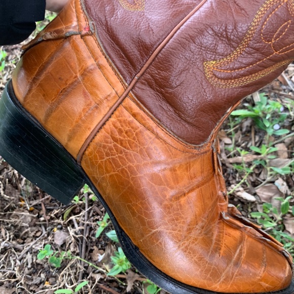 WILD WEST VAQUERO CAIMAN LEATHER BOOTS SZ 9 - Picture 12 of 13